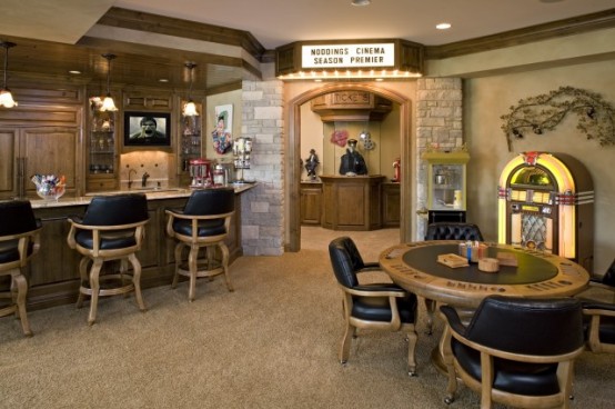 Retro Movie Theater In A Basement (via houzz)