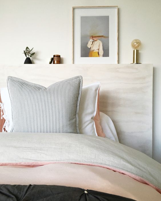 neutral and soft-colored basement bedroom