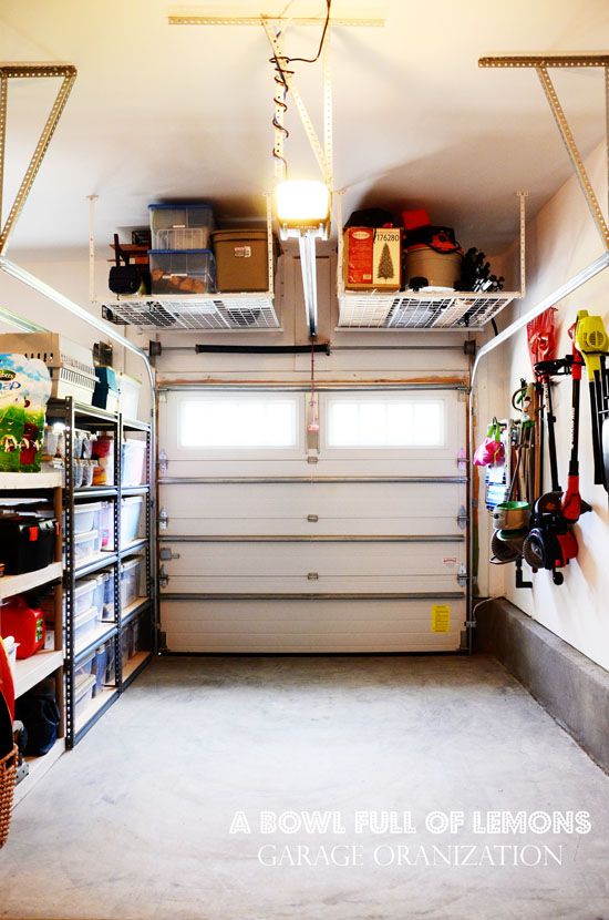 symmetrical ceiling shelves in the basement