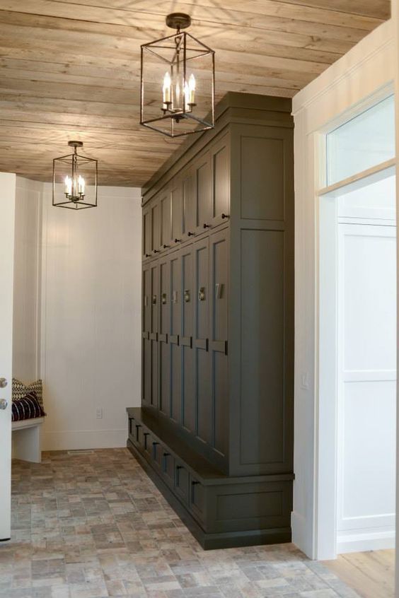 dark vintage wooden lockers