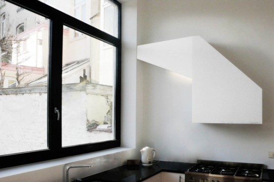 Custom Made Sculptural Pure White Kitchen Hood