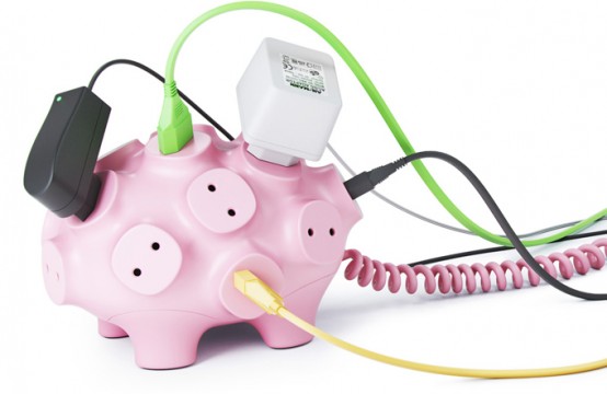 Funny Multi Snout Piggy For 17 Plugs