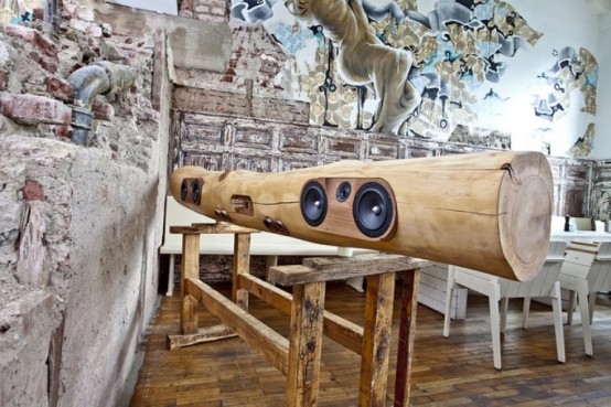 Iphone And Ipod Docking Station Of A Tree Trunk