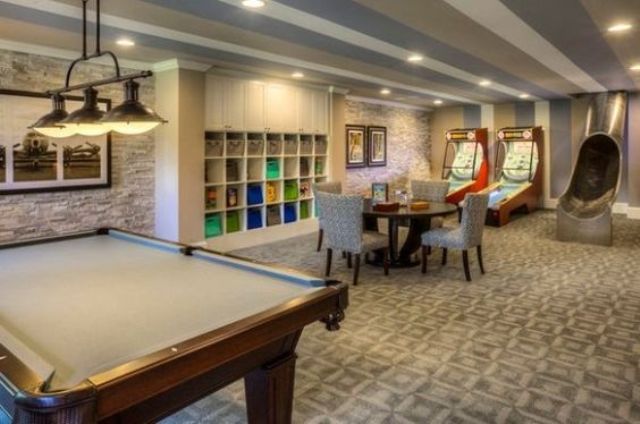 modern basement game room decor