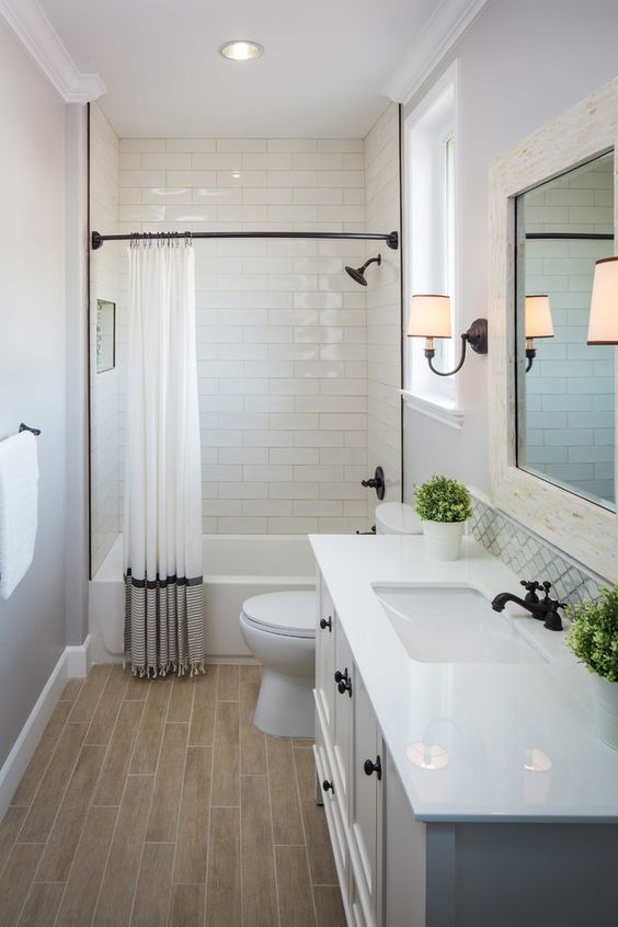 modern white basement bathroom