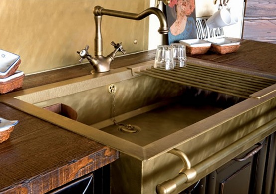 Retro Brass Sink Of True Vintage Material And Looks