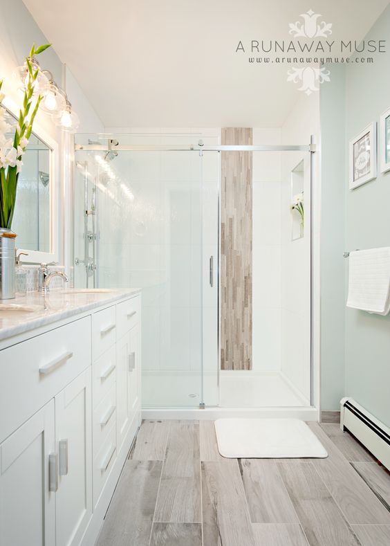 serene and airy basement bathroom