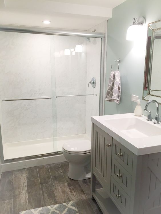 serene neutral basement bathroom