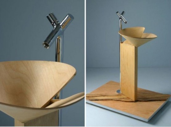 Smart And Elegant Wooden Washbasin