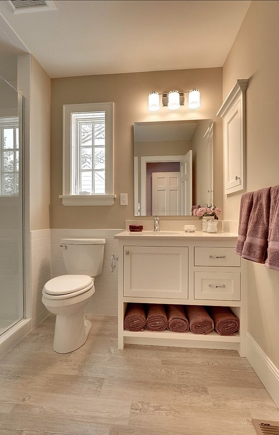 traditional white basement bathroom