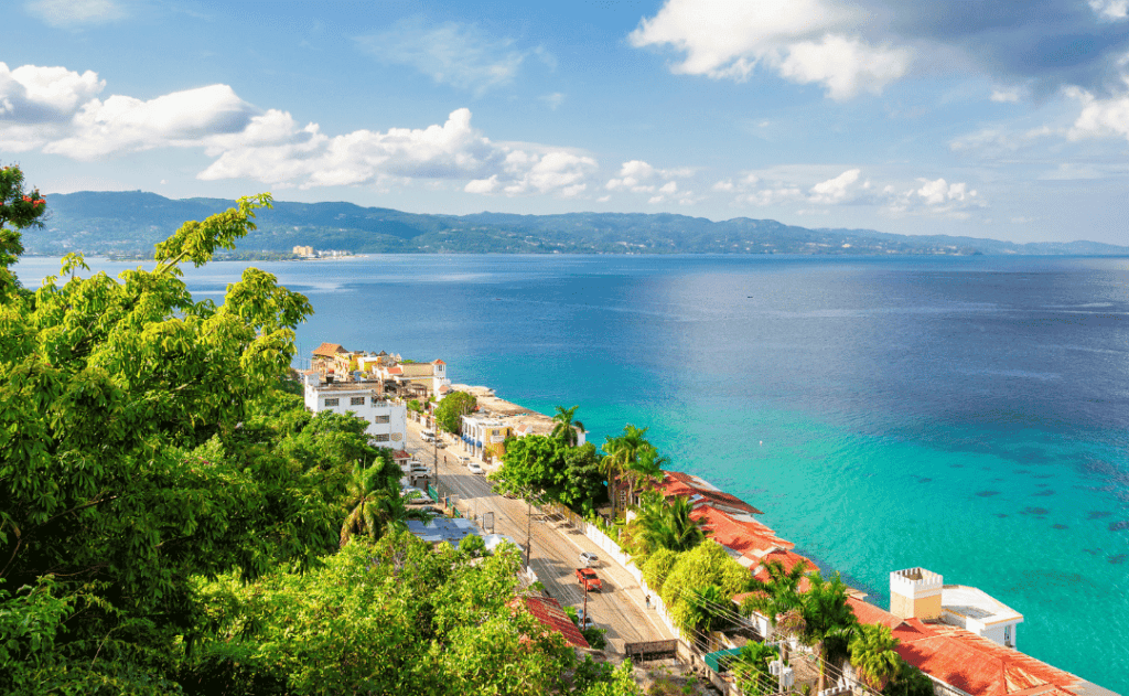 Arial View Jamaica island, Montego Bay