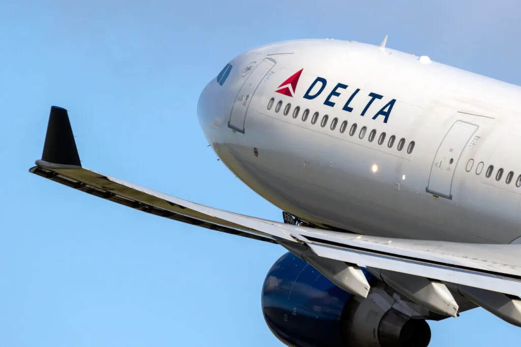 Delta Air Lines Airbus A330 passenger plane taking off 