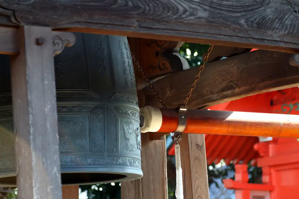 Temple bell in Japan waiting to be run for the New Year's Eve Joya-no-Kane