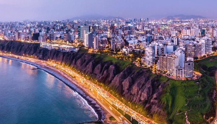 Aerial view of Lima city from Miraflores