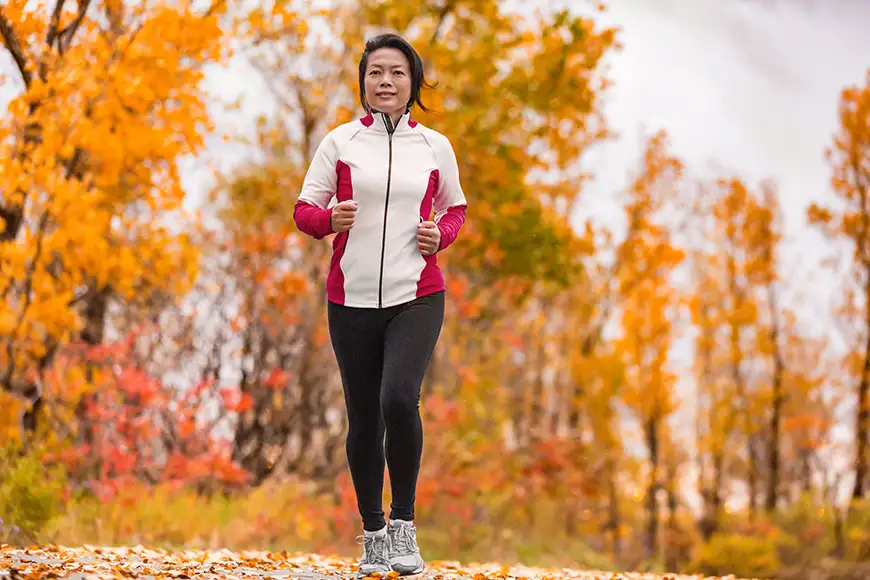 asian woman jogging