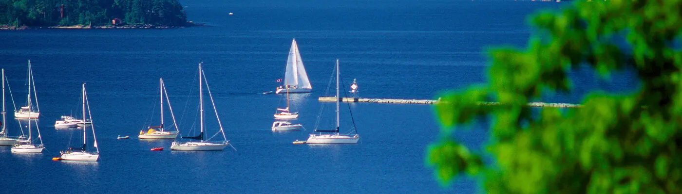 Boats on Lake Champlain in Burlington Vermont