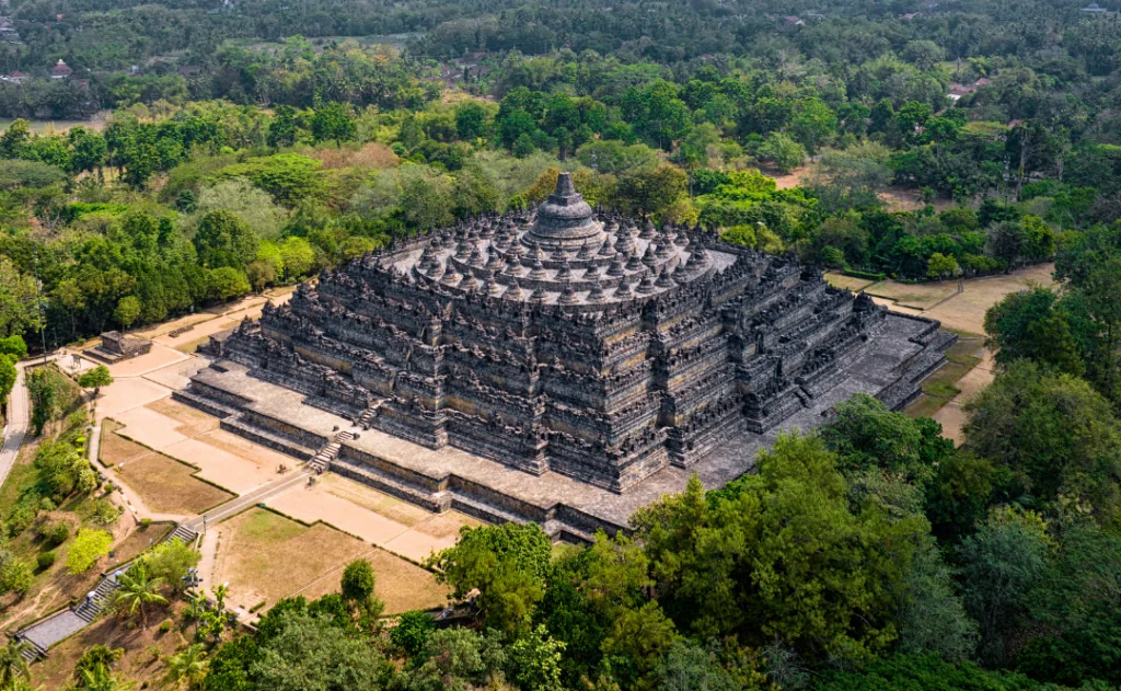 Borobudur Temple at Yogyakarta Java Indonesia. Borobudur Temple is one of the most visited temple in Indonesia.