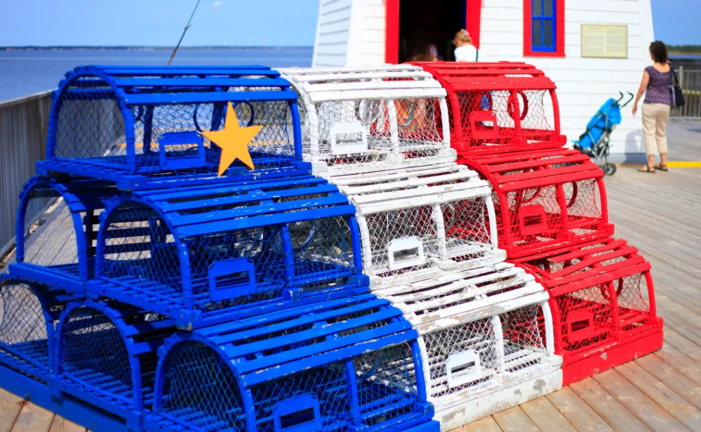 Dock in on the Acadian shores with repurposed crabbing cages