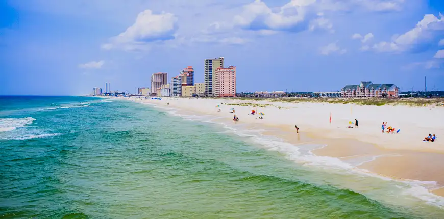 aerial view of gulf shores in alabama