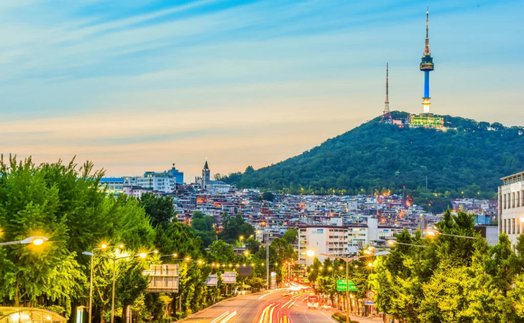 Itaewon skyline Seoul Korea