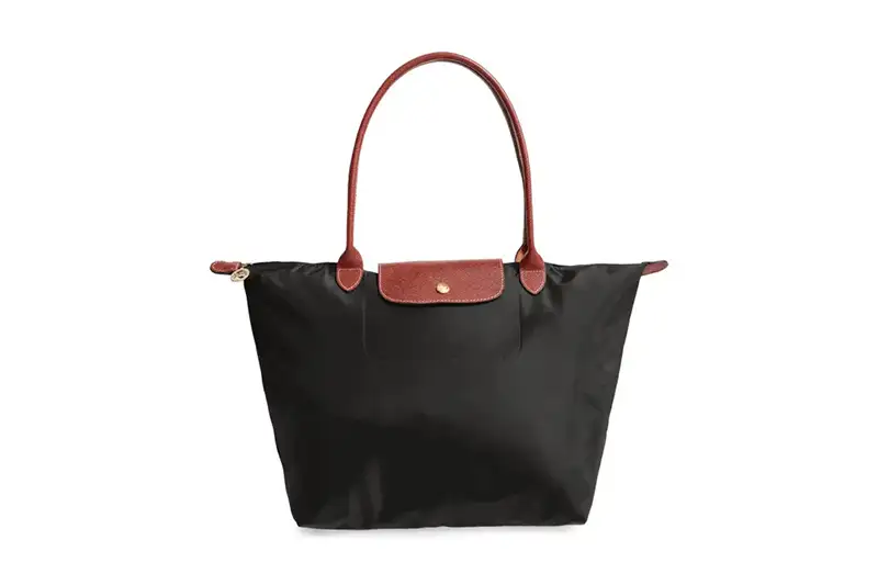 Longchamp Le Pliage Tote in black and tan