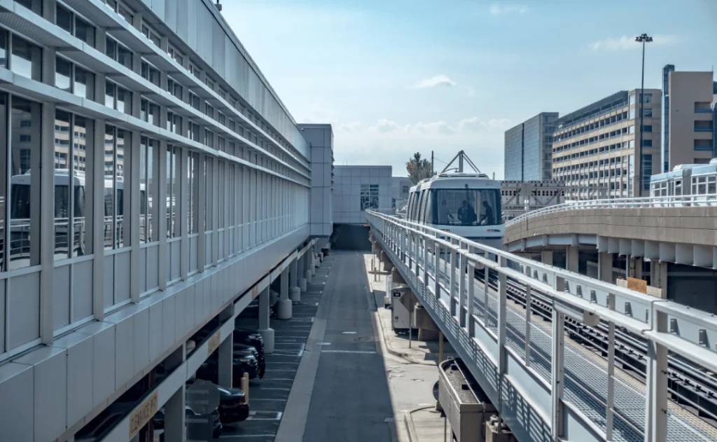 Monorail shuttle structure at minneapolis airport