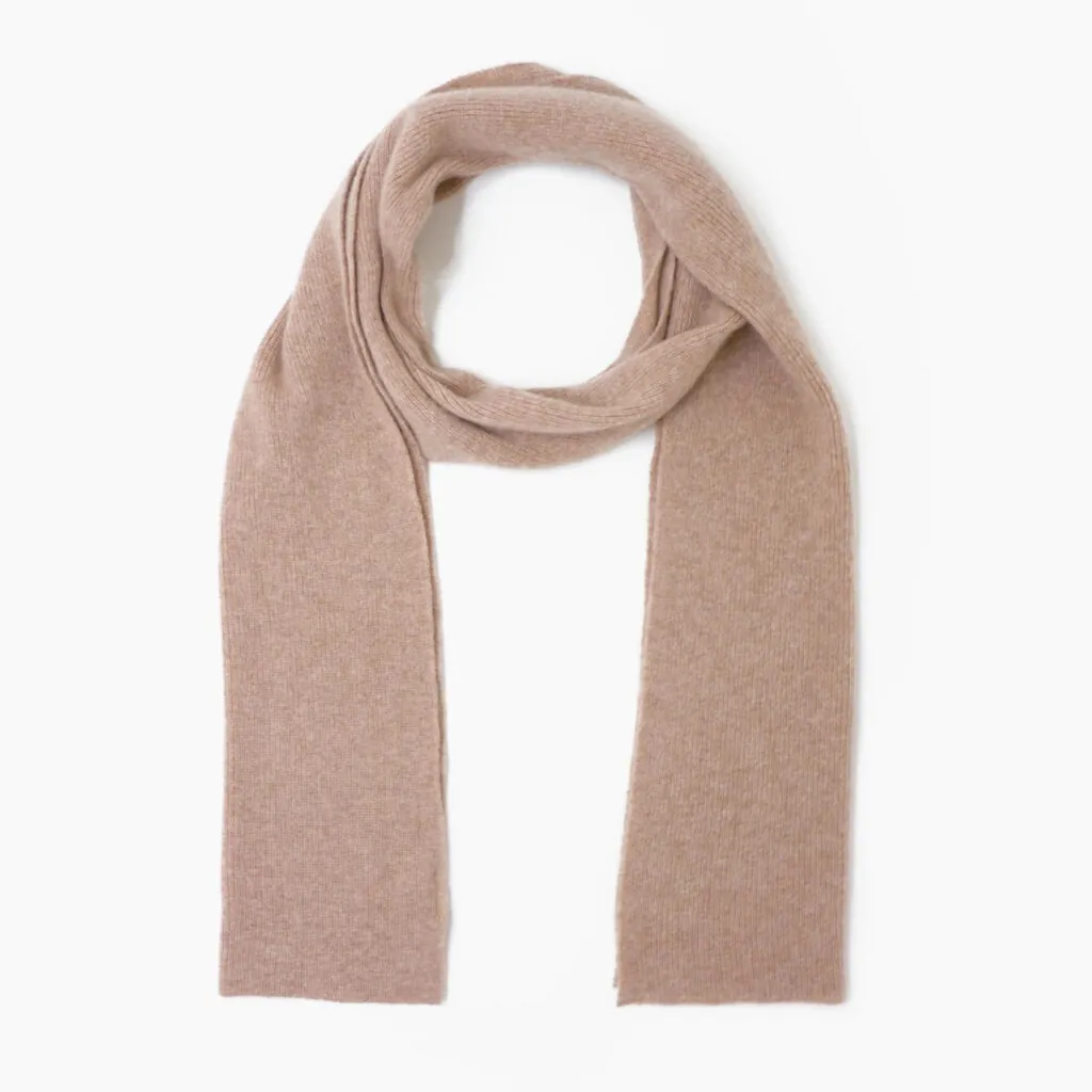 Tan cashmere scarf from Quince