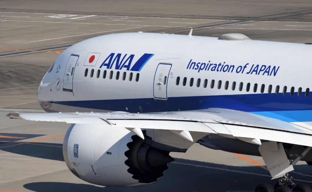 Tokyo, Japan - All Nippon Airways (ANA) Boeing B787-8 Dreamliner passenger plane.