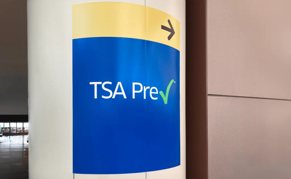 TSA Precheck Directional Sign With Arrow