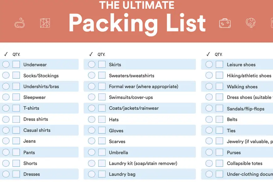 ultimate packing list