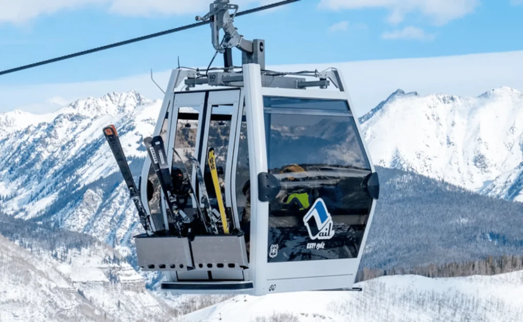 Vail Luxury Gondola with Mountains in the background