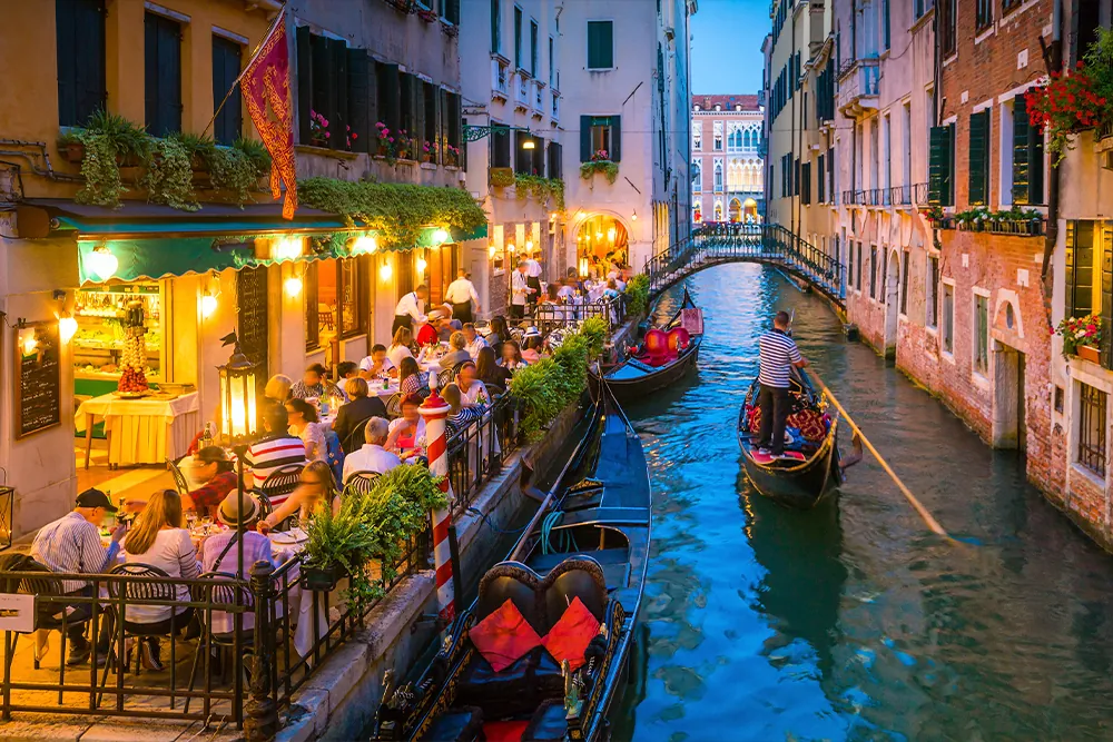 Canal in Venice Italy at night