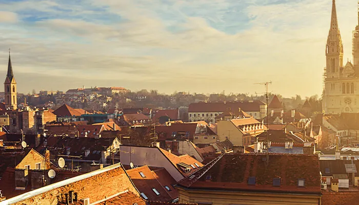 Zagreb, Croatia at sunrise