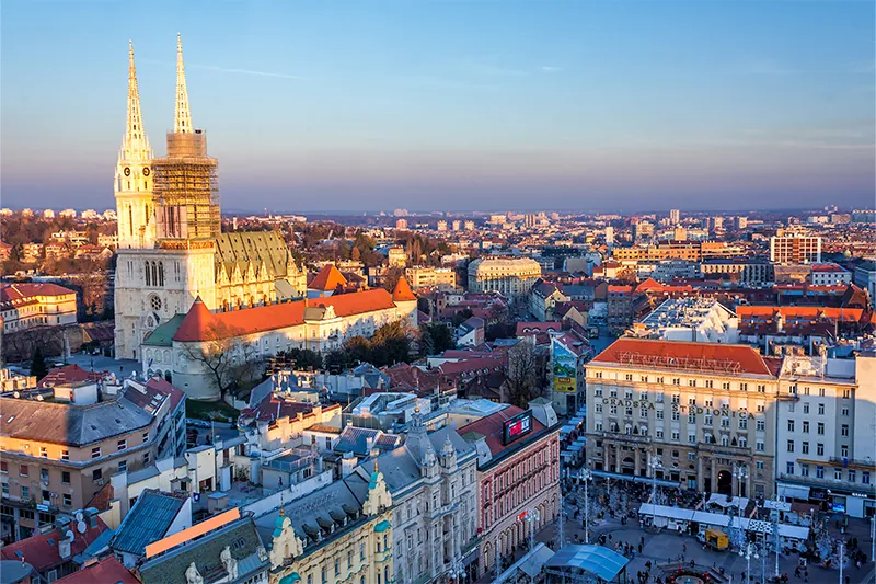 Main square in Zagreb, Croatia